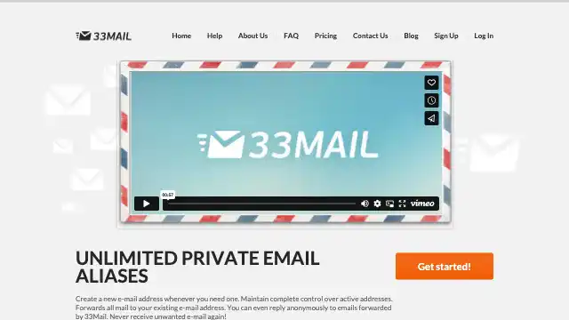 Screenshot of https://33mail.com/