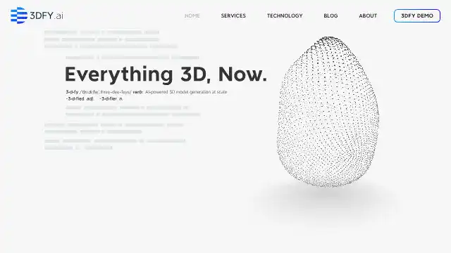 Screenshot of https://3dfy.ai/