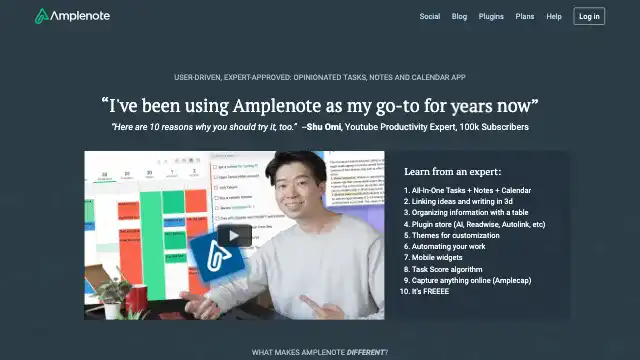 Screenshot of https://amplenote.com/