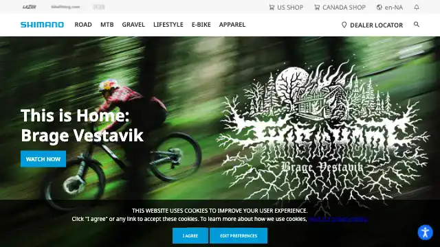 Screenshot of https://bike.shimano.com/