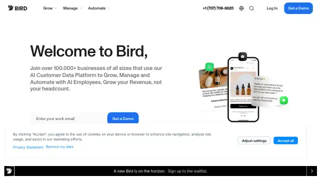 Screenshot of https://bird.com/