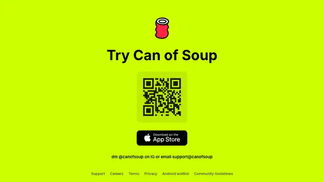 Screenshot of https://canofsoup.com/