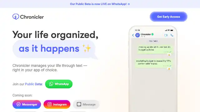 Screenshot of https://chronicler.io/