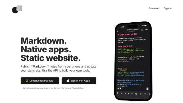 Screenshot of https://collectednotes.com/