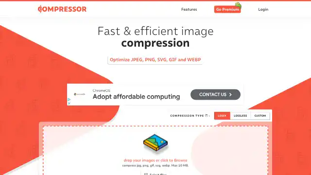 Screenshot of https://compressor.io/