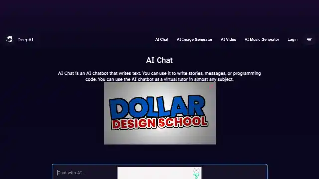 Screenshot of https://deepai.org/chat