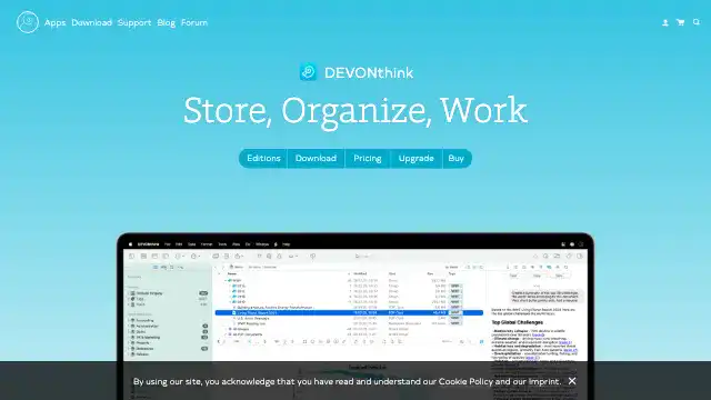 Screenshot of https://devontechnologies.com/apps/devonthink