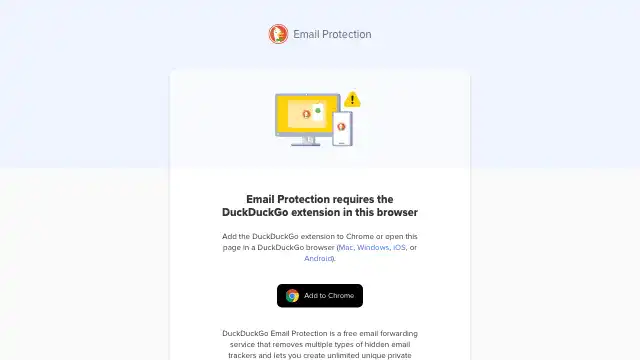 Screenshot of https://duckduckgo.com/email/