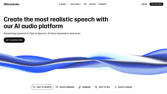 Screenshot of https://elevenlabs.io/