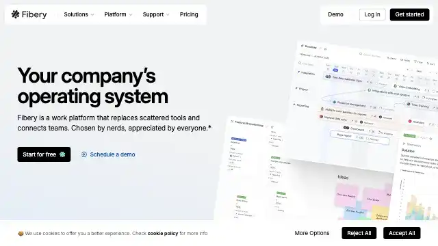 Screenshot of https://fibery.io/