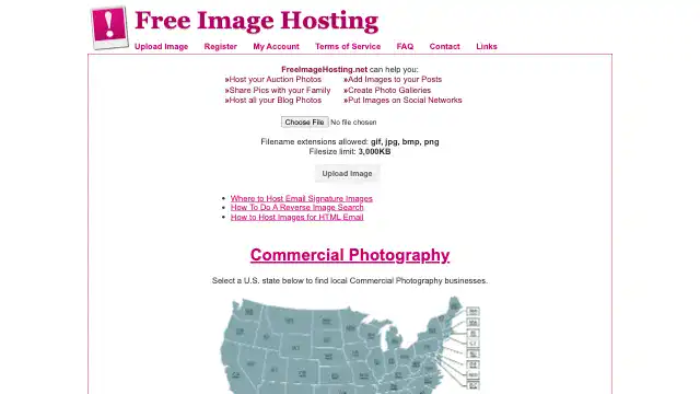 Screenshot of https://freeimagehosting.net/