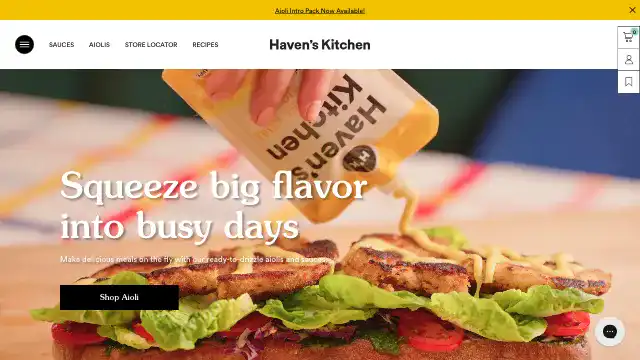 Screenshot of https://havenskitchen.com/