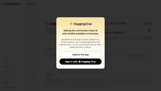 Screenshot of https://huggingface.co/chat/