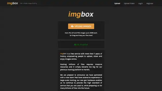 Screenshot of https://imgbox.com/