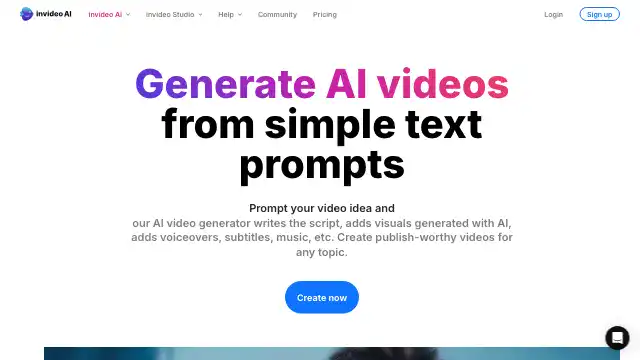 Screenshot of https://invideo.io/make/ai-video-generator/