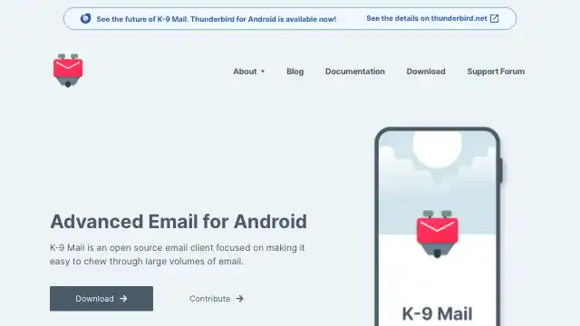 Screenshot of https://k9mail.app