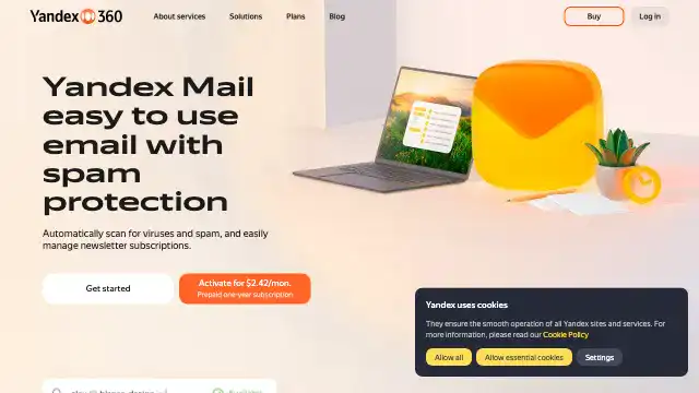 Screenshot of https://mail.yandex.com