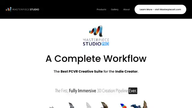 Screenshot of https://masterpiecestudio.com/masterpiece-studio-pro