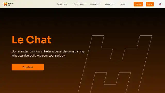 Screenshot of https://mistral.ai/news/le-chat-mistral/