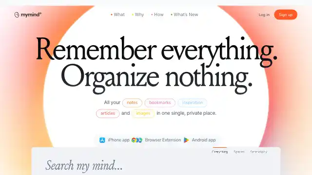 Screenshot of https://mymind.com/