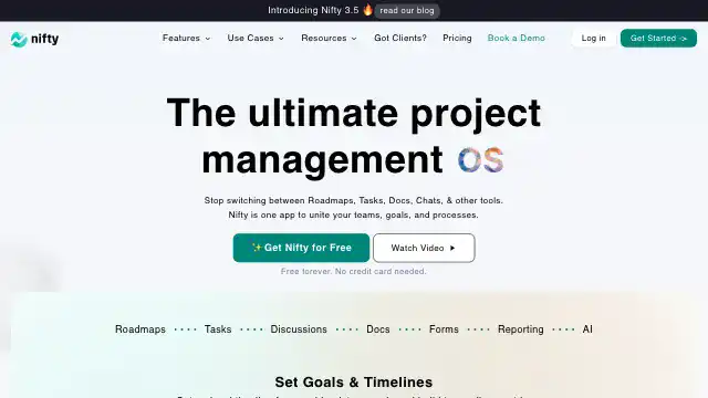 Screenshot of https://niftypm.com/