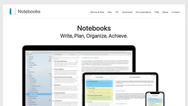 Screenshot of https://notebooksapp.com/