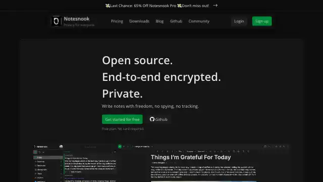 Screenshot of https://notesnook.com/