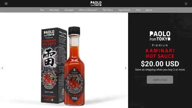 Screenshot of https://paolofromtokyohotsauce.com/