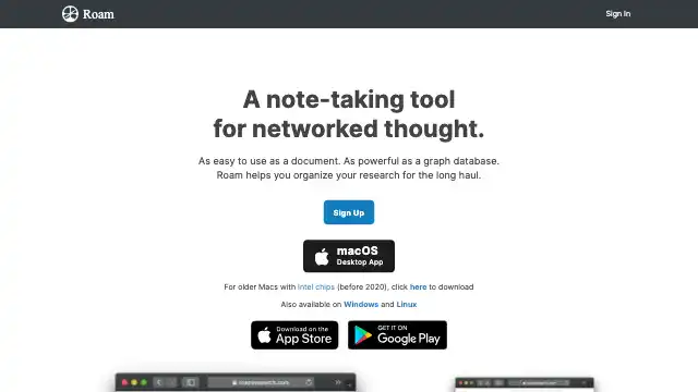 Screenshot of https://roamresearch.com/