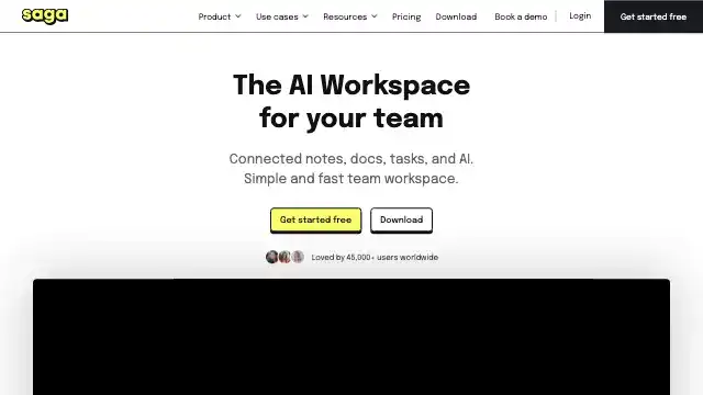 Screenshot of https://saga.so/