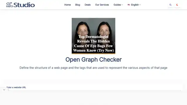 Screenshot of https://seostudio.tools/open-graph-checker