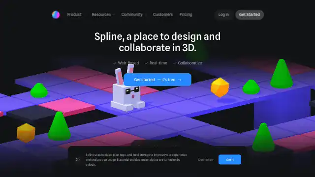 Screenshot of https://spline.design/