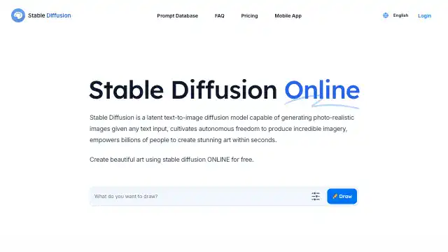 Screenshot of https://stablediffusionweb.com/