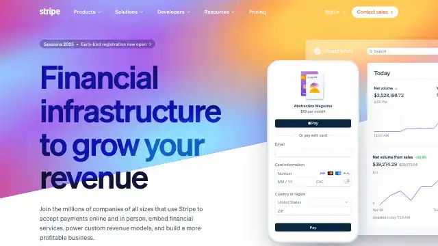 Screenshot of https://stripe.com/