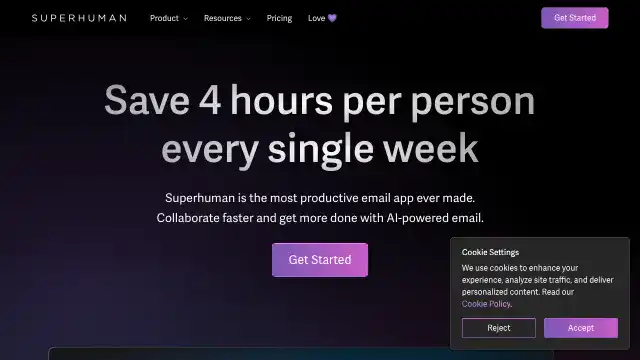 Screenshot of https://superhuman.com/