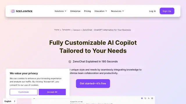 Screenshot of https://textcortex.com/templates/zeno-chat-gpt-alternative