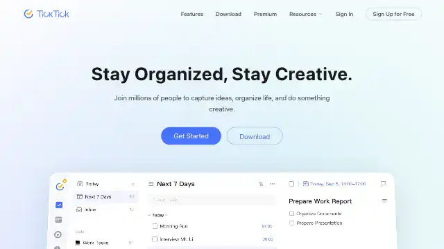 Screenshot of https://ticktick.com/
