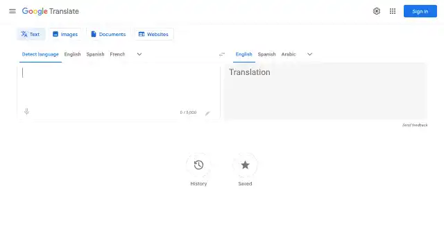 Screenshot of https://translate.google.com