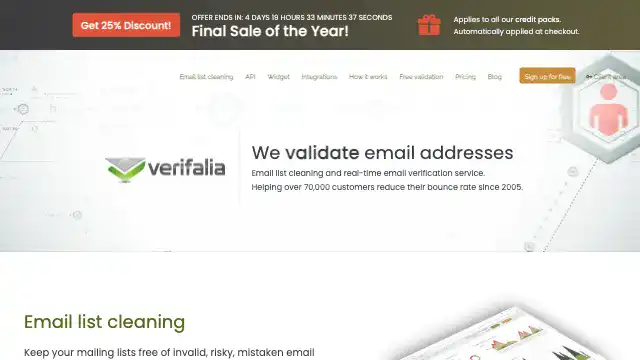 Screenshot of https://verifalia.com/