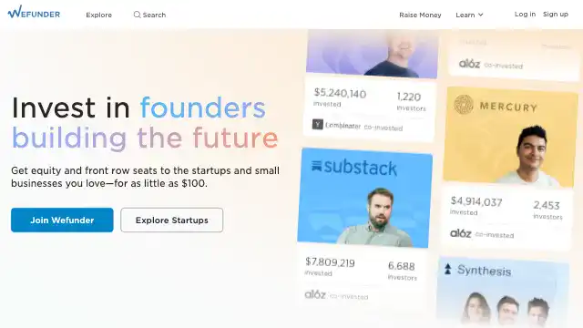 Screenshot of https://wefunder.com/