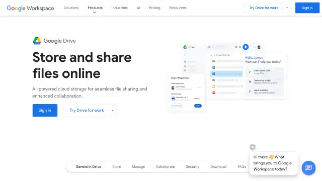 Screenshot of https://workspace.google.com/products/drive/