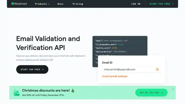 Screenshot of https://www.abstractapi.com/email-verification-validation-api