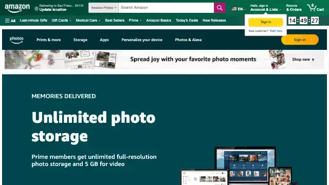 Screenshot of https://www.amazon.com/photos