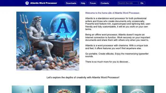 Screenshot of https://www.atlantiswordprocessor.com/