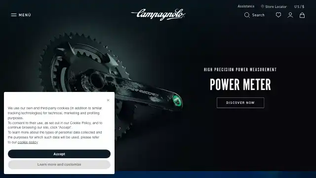 Screenshot of https://www.campagnolo.com/