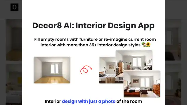 Screenshot of https://www.decor8.ai/