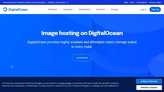 Screenshot of https://www.digitalocean.com/solutions/image-hosting