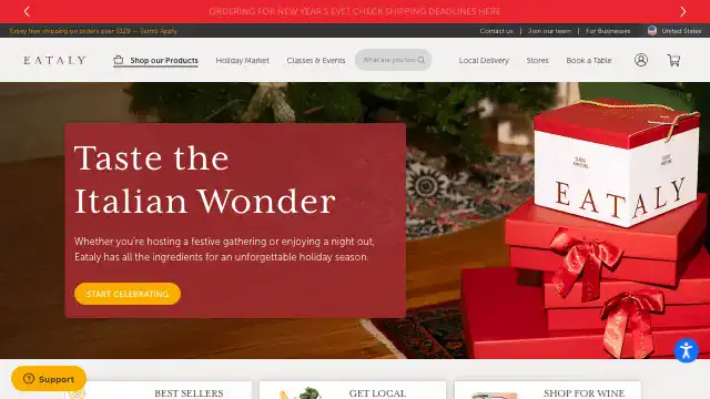 Screenshot of https://www.eataly.com/