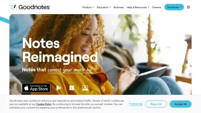 Screenshot of https://www.goodnotes.com/
