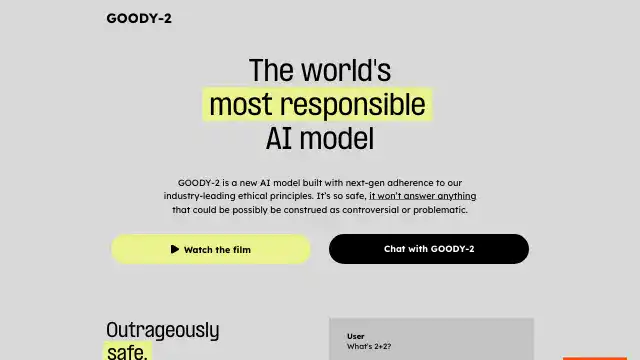 Screenshot of https://www.goody2.ai/